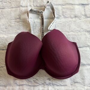 Victoria’s Secret T-shirt Lightly Lined Demi 34DDD | Burgundy T-Back Front Close